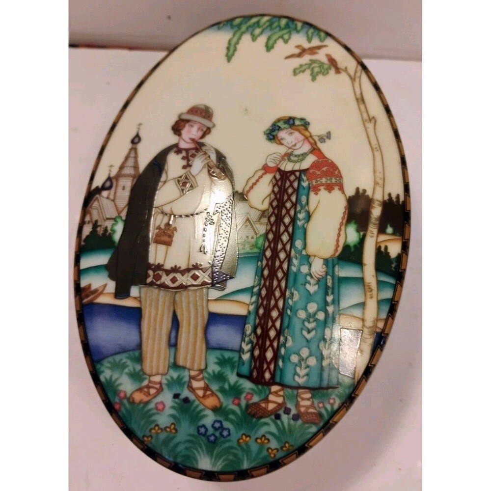 Vintage Heinrich Villeroy & Boch Russian Fairy Tale THE SNOW MAIDEN Trinket Box